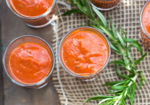Tomaten-soep -rode-paprika